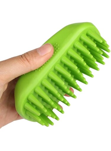 Aputue Dog Bath Brush, Hair Grooming Cleaning Bath Brush, Soft Silicone Dog Shampoo Comb, Multi-Functional Pet Massage Comb for Short and Long Haired Dogs