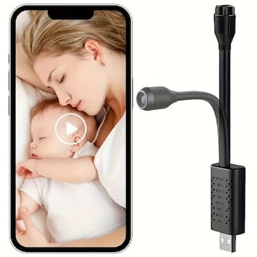 Mini Camera WiFi Cameras Wireless Small Nanny Cam USB Wecamera HD Security Motion Sound Detection for Home V380PRO Real Time , Easy to Operate