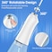 H2ofloss Water Flosser Professional Cordless Dental Oral Irrigator - Portable and Rechargeable IPX7 Waterproof Water Flossing for Teeth Cleaning,300ml Reservoir Home and Travel (HF-6)White
