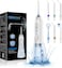 H2ofloss Water Flosser Professional Cordless Dental Oral Irrigator - Portable and Rechargeable IPX7 Waterproof Water Flossing for Teeth Cleaning,300ml Reservoir Home and Travel (HF-6)White
