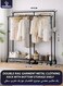 Double Rail Rod Clothing Rack Heavy Duty Dual Layer Clothes Drying Stand Garment Organizer Open Armoire with 2 Tier Hanger Rails and Bottom Storage Shelf, Strong 19mm Steel Pipes, 70kg Load Large Capacity Featuring Two Horizontal Bars for Hanging Clothes, Laundry Room, Balcony, Bedroom Sheets, Quilts, Blanket, Coats, Skirts, Shirts, Hats, Sweaters Holder 181cm, Black