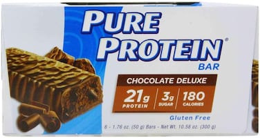 Pure Protein Chocolate Deluxe Bar (50 Grams x Box Of 6pcs), With 21g Protein + 180 Calories In Each Serve, Healthy Snacking, Gluten Free, 300 Grams