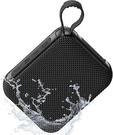JYX Enceinte Bluetooth, Haut Parleur Bluetooth 5.3, Double Appairage St&eacute;r&eacute;o, Autonomie de 24 Heures, Id&eacute;al pour Voyages/Randonn&eacute;es/Plages, Noir
