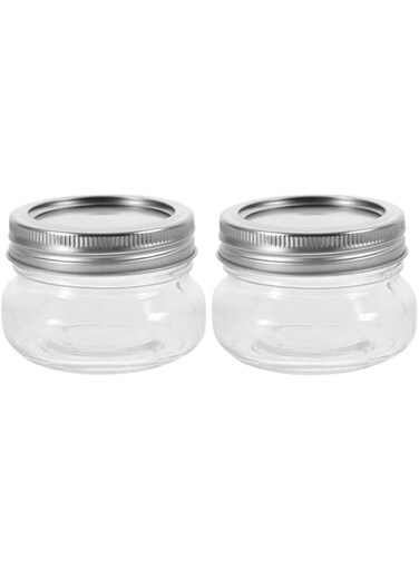 Alipis Mini Mason Jars, 2pcs 150ml Small Glass Jars with Lid Wide Mouth Jam Jars Small Honey Container Coffee Beans Food Jar Canister for Spices, Jam, Honey, Jelly, Dessert