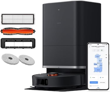 Xiaomi X20 Max Robot Vacuum and Mop, Self-Drying, Auto Mop Washing, 8000Pa Suction, Self-Emptying, Structured light and edge laser obstacle avoidance,Edge cleaning