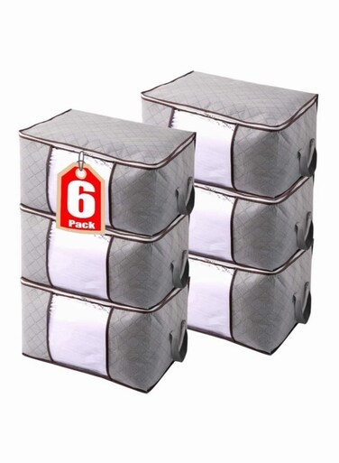 6 PCS Clothes Organizer Storage Bag with Reinforced Handle and Sturdy Zipper 60*40*35CM