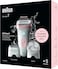 Braun Silk&middot;&eacute;pil 7 Wet &amp; Dry Epilator SE7‑060 &ndash; 40 Tweezers, SmartLight, Rechargeable, for Sensitive Skin, Includes Shaver Head, Trimmer Cap, and Cleaning Brush &ndash; Hair Removal for Legs, Arms, and Body