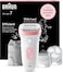 Braun Silk&middot;&eacute;pil 7 Wet &amp; Dry Epilator SE7‑060 &ndash; 40 Tweezers, SmartLight, Rechargeable, for Sensitive Skin, Includes Shaver Head, Trimmer Cap, and Cleaning Brush &ndash; Hair Removal for Legs, Arms, and Body