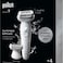 Braun Silk-&eacute;pil 9 Women's Epilator/Hair Remover for Long-Lasting Hair Removal, Shaving Attachment, Trimmer Attachment, 9-041, White/Silver