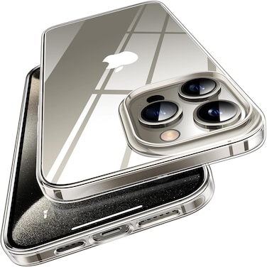 Muzz iPhone 15 Pro Case (6.1 Inch), Transparent, Anti-Scratch, Anti-Yellowing, Shockproof, Crystal Clear (iPhone 15 Pro