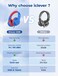 iClever Kids Headphones with Microphone for School, Volume Limiter 85/94dB, Over-Ear Boys Headphones for Kids with Shareport, Wired Headphones for iPad/Fire Tablet, Blue
