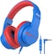 iClever Kids Headphones with Microphone for School, Volume Limiter 85/94dB, Over-Ear Boys Headphones for Kids with Shareport, Wired Headphones for iPad/Fire Tablet, Blue
