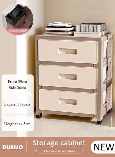Multipurpose 3 Layers Drawer Storage Cabinet Plastic Waterproof Containers Box with Drawers Multifunctional Storage Organizer for Kitchen,Bathroom,Bedroom,Living Room