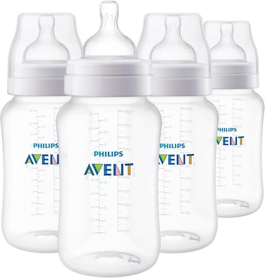 فيليبس أفينت رضاعات أطفال مضادة للمغص، 11 أونصة، عبوة من 4 قطع، شفافة
