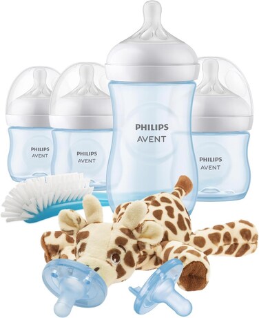 فيليبس أفينت، رضاعة ناتشورال للأطفال مع حلمة الاستجابة الطبيعية، طقم هدايا أزرق مع دمية سناجل