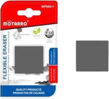 Motarro MP005-1 Flexible Eraser, Grey -Pack of 2