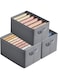 ANTOLE Wardrobe Clothes Organizer,3 Pack Drawer Organizer,Foldable Jeans Storage Box,Dresser Drawer Divider Organizer Bins,Closet Storage Basket for Underwear,Socks,T-Shirt,Pants,Towels,Ties