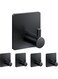 KWSLIN 5 Pack Self Adhesive Hooks, Adhesive Towel Hooks Heavy Duty Wall Hook Waterproof Shower Hooks Stick on Wall for Bathroom Kitchen Livingroom Hanging Coat Hat Bag Key Jacket, Black