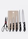 Pcs Kitchen Knife Set with Scissors &amp; Cutting Board Stainless Steel Chef Knives Set for Home Cooking