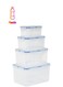 Food Storage Container Set- RF12630/ Square Boxes, 550 ml, 1000 ml, 2350 ml, 3700 ml, Pack of 4 Storage Containers/ Transparent Boxes, Perfect for Meal Prep, Leftovers, Snacks, etc./ Freezer Safe, Plastic Kitchen Accessories for Organization Clear