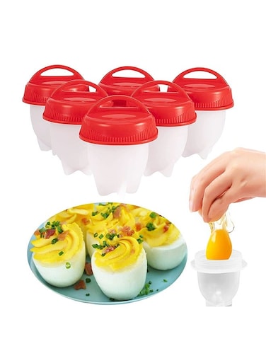 PCS Hard Boiled Egg Maker, Shell-Free Egg Cooker Set, Non-Stick Easy-Clean Multifunctional Egg Boiler Kit