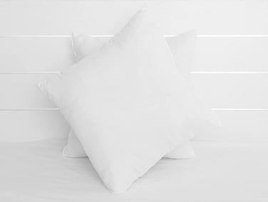 Luxury Cushion Filler 100% Cotton Downproof outer fabric 350 grams with Microfiber filling with Single Cord Piping, Size: 40 x 40, White
