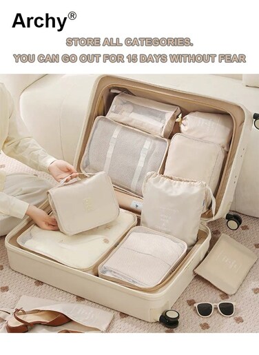 10 PCS Compression Packing Cubes for Men and Women Lightweight Travel Luggage Organizer for Clothes Shoes Toiletries or Accessories Large Capacity Moisture Proof Storage Bags for Carry on Suitcases