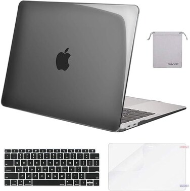 MOSISO Compatible with MacBook Air 13 inch Case 2022, 2021-2018 Release A2337 M1 A2179 A1932, Plastic Hard Shell&amp;Keyboard Cover&amp;Screen Film&amp;Storage Bag for MacBook Air 13.3 inch Case, Crystal Black
