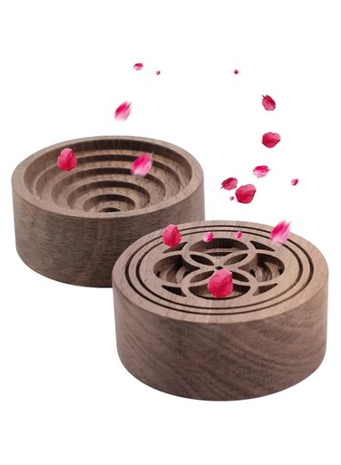 2 PCS Wooden Essential Oil Diffuser, Walnut Wood Diffuser, Aromatherapy Diffuser, Small Round Diffuser for Home, Offices, Cars, Yoga Rooms, Sauna Rooms, SPA Centers