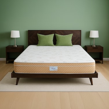 Sleepwell Spring Fresh Classic   3 Zone Profiled Resitec Foam   Twin Bed Size   Pocket Spring   Neem Fresche Technology   Anti Sag Mattress (200L x 120W x 25H cm)