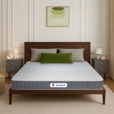 Sleepwell Durafirm 2.0 Visco Medicated Foam Twin Bed Size Medium Firm Neem Fresche Technology Anti Sag Mattress (200L x 120W x 15H cm)