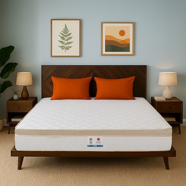 Sleepwell Fitrest Classic   Acuprofile PU Foam   Super King Bed Size   Medium Firm   Neem Fresche Technology   Anti Sag Mattress (200L x 200W x 20H cm)