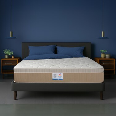 Sleepwell Nexa Classic   Resitec Foam   Super King Bed Size   Medium Firm   Neem Fresche Technology   Anti Sag Mattress (200L x 200W x 25H cm)
