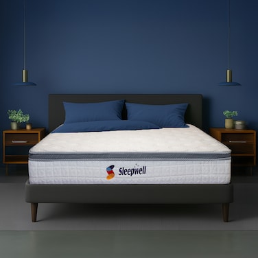 Sleepwell Nexa Classic Resitec Foam Super King Bed Size Medium Firm Neem Fresche Technology Anti Sag Mattress (200L x 200W x 25H cm)