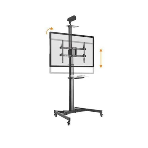 STARGOLD TV Floor Stand  for 32 to 75 inches  Height Adjustable Screen Rotation with Steel TV Cart With Wheels for LED and LCD Screen Cable Management