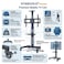 STARGOLD Premium Mobile TV Floor Stand &amp; Cart, Height Adjustable, 360&deg; Rotating, Fits 32-75 Inch LED/LCD/OLED Screens, Max Load 50kg, VESA 600x400, Lockable Wheels