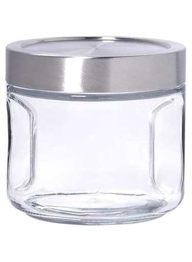 Anchor Hocking SecureLock Gripper Jar with Stainless Steel Lid, 1 Quart Capacity, Clear