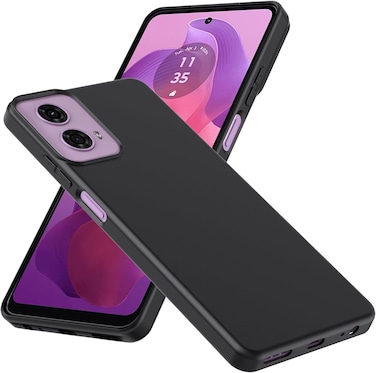 Motorola Moto G24 Power Case Cover, Ultra Slim Soft TPU Silicone Matte Shockproof Bumper Cover with Camera Protection Anti-Scratch Thin Flexible Phone Case for Moto G24 Power (Black)