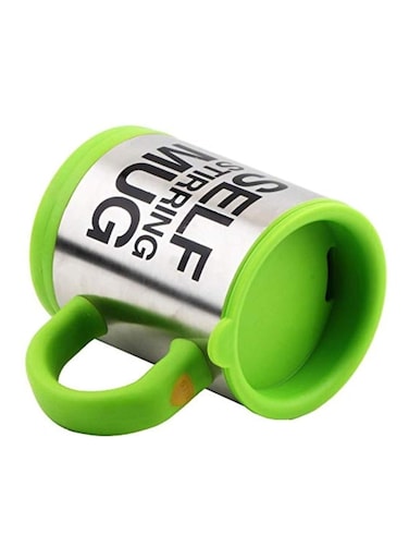 Self Stirring Mug Green/Silver 350ml