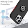Iphone 16 Pro Case Cover Metal Ring Holder Grip Kickstand Car Magnetic Mount Shockproof Matte Hard Back Bumper Case for Iphone 16 Pro 5G 2024 Black