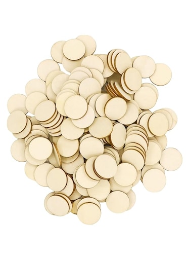 Azonee 300 Pcs Unfinished Wood Slices Round Wooden Disc Circles Wooden Circles for Crafts Wood Cutouts Christmas Ornaments for Decoration DIY Craft Art Supplies, 0.11 inch Thick (1 Inch)