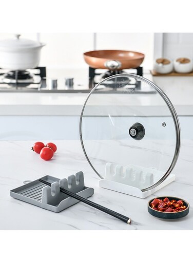 Lid Holder Supports Spoons Pot Cover Rests Spatula Stand For Kitchen Convenience Utensils Tools Accessories Cooker Organizer