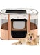 Avont Dog Cat Playpen Portable Pet Carrier Crate Foldable Rabbit Cage Shade Tent for Indoor Outdoor Enclosure -M Orange