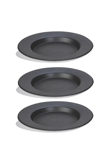 3-Pieces Non Stick Kunafa Set Black 26cm