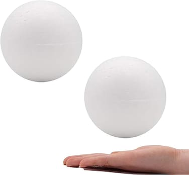 CRAFT MAGIC 2-Pack 4.7-Inch Foam Balls &ndash; White Polystyrene Craft Balls for DIY Arts &amp; Crafts, School Projects, Household D&eacute;cor and Party Decorations