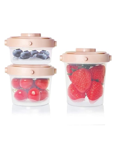 Airtight Baby Food Containers - 3 Pack with Measurement Markings for Purees &amp; Yogurt (60ml, 120ml, 200ml) - Safe, Convenient &amp; BPA-Free Storage Solution