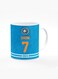 Designer Printed Coffee Mug with Heavy Duty Handle 11oz Ceramic Personalised Gift Mugs Cup [Microwave Safe &amp; Dishwasher Proof ] - Cricket Player - MS Dhoni, Jersey Number - 7 (With Logo)
