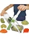 Cutter,Multifunctional Vegetable Slicer with Stainless Steel Blades, Manual Food Cutter for Chef and Household (Green)
