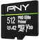 PNY Memory Card Pro Elite Prime MicroSD With Adapter 200MB/S 512GB (International Version)