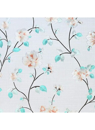 Housolution Window Films, No Glue Static Cling Removable Protective Cover for Living Room Bedroom Bathroom Kitchen Office, Non-Adhesive PVC Glass Sticker for Home Decor - Jasmine (78.7 x 17.7 IN)